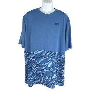 Helly Hansen Lifa Active Solen Relax Tee‎ Shirt 2XL Blue Camo NWT TP-2796